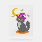 Halloween Cat Halloween Costume Acryl Bord (Voorkant)