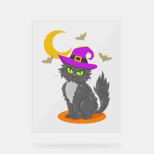 Halloween Cat Halloween Costume Acryl Bord (Voorkant)