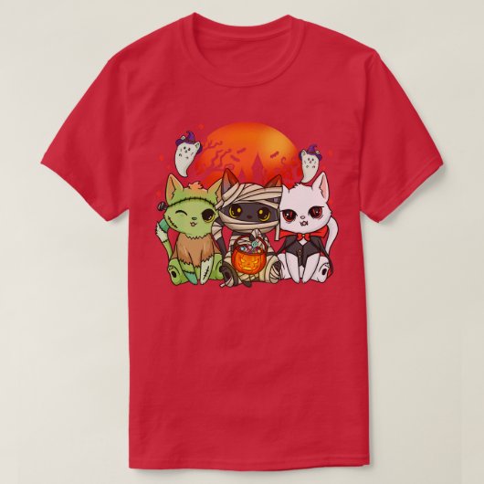 Halloween Cat Halloween Costume T-shirt (Design voorkant)
