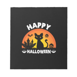 Halloween Cat Happy Halloween Birthday Notitieblok