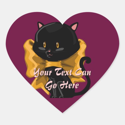 Halloween Cat Heart Stickers (Voorkant)
