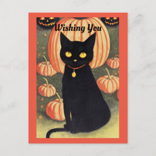 Halloween Cat Holiday Briefkaart