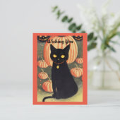 Halloween Cat Holiday Briefkaart (Staand voorkant)