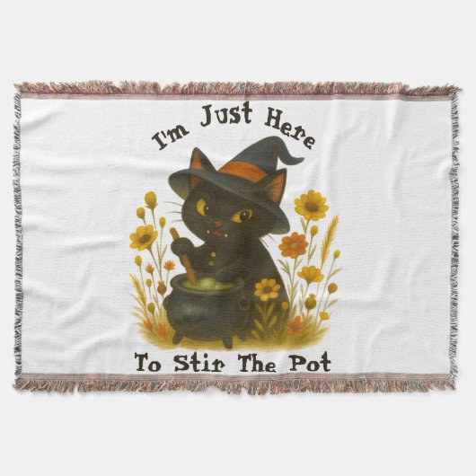 Halloween Cat - Ik ben hier om de pot te roeren Deken (Voorkant)