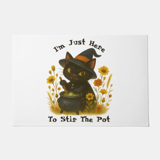 Halloween Cat - Ik ben hier om de pot te roeren Deurmat (Voorkant)