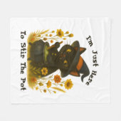 Halloween Cat - Ik ben hier om de pot te roeren Fleece Deken (Voorkant (Horizontaal))