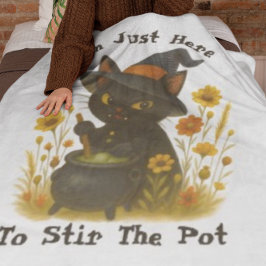 Halloween Cat - Ik ben hier om de pot te roeren Fleece Deken
