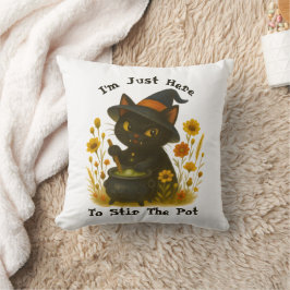 Halloween Cat - Ik ben hier om de pot te roeren Kussen