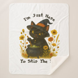 Halloween Cat - Ik ben hier om de pot te roeren Sherpa Deken