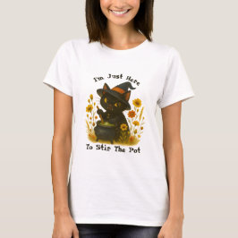 Halloween Cat - Ik ben hier om de pot te roeren T-shirt