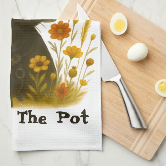 Halloween Cat - Ik ben hier om de pot te roeren Theedoek (Quarter Fold)