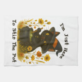 Halloween Cat - Ik ben hier om de pot te roeren Theedoek (Horizontaal)