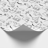 Halloween Cat Illustration Wrapping Paper Cadeaupapier (Hoek)