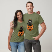 Halloween Cat In Pumkin T-Shirt (Unisex)