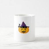 Halloween Cat in Pumpkin � Cute Black Kitten Stick Koffiemok (Center)