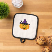 Halloween Cat in Pumpkin � Cute Black Kitten Stick Pannenlap (Top down)