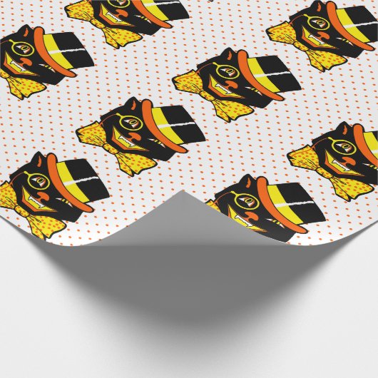  Halloween Cat in Top Hat Cadeaupapier (Hoek)