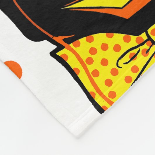  Halloween Cat in Top Hat Fleece Deken (Hoek)