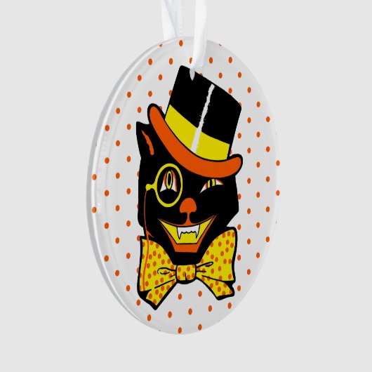  Halloween Cat in Top Hat Ornament (voorkant)