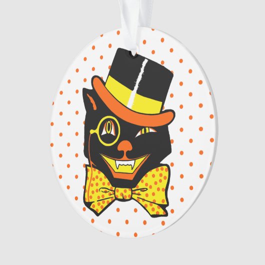  Halloween Cat in Top Hat Ornament (voorkant)