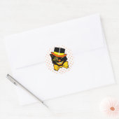 Halloween Cat in Top Hat Ronde Sticker (Envelop)