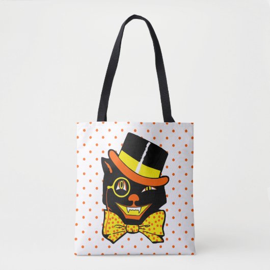 Halloween Cat in Top Hat Tote Bag (Voorkant)