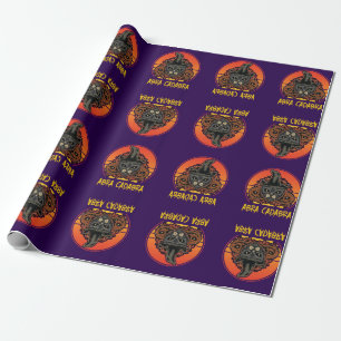 Halloween Cat in Witch Pet Abra Cadabra Cadeaupapier