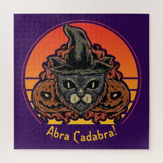 Halloween Cat in Witch Pet Abra Cadabra  Legpuzzel (Verticaal)