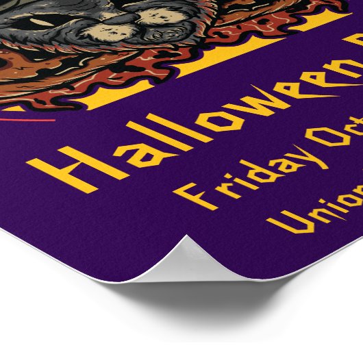 Halloween Cat in Witch Pet Abra Cadabra  Poster (Hoek)