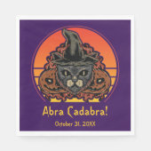 Halloween Cat in Witch Pet Abra Cadabra  Servet (Voorkant)