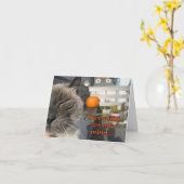 Halloween Cat Kaart (Gele Bloem)