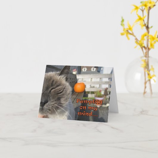 Halloween Cat Kaart (Gele Bloem)