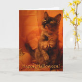 Halloween Cat Kaart (Gele Bloem)