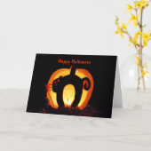Halloween Cat Kaart (Gele Bloem)