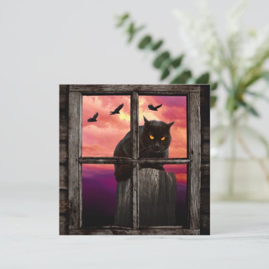 Halloween Cat Kaart (Staand voorkant)
