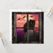 Halloween Cat Kaart (Voorkant / Achterkant in situ)