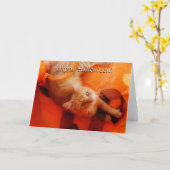 Halloween Cat Kaart (Gele Bloem)