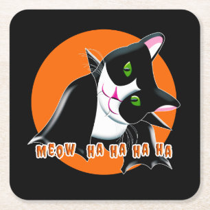 Halloween Cat Kartonnen Onderzetters