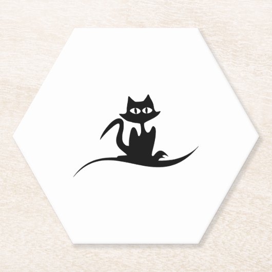 Halloween cat kartonnen onderzetters (Voorkant)