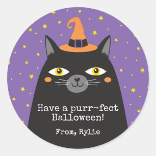 Halloween Cat Kinder Party Classic Ronde Sticker