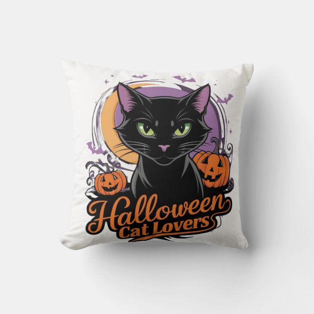 Halloween Cat Lovers Kussen (Voorkant)