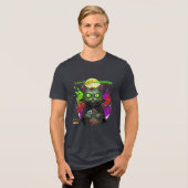 Halloween & Cat Lovers "Zombie Whiskers" Grappig Tri-Blend Shirt (Voorkant volledig)