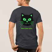 Halloween & Cat Lovers "Zombie Whiskers" Grappig Tri-Blend Shirt (Achterkant)