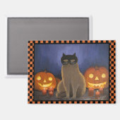 Halloween Cat Mask & Jack-o'-lantern Magneet (Voorkant / Achterkant)