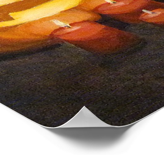 Halloween Cat Mask & Jack-o'-lantern Wall Art Poster (Hoek)