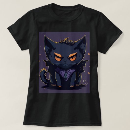 Halloween Cat Meow T-shirt (Design voorkant)
