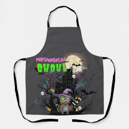 Halloween Cat "Meowgical Ghoul" Witch Kitten Moon Schort