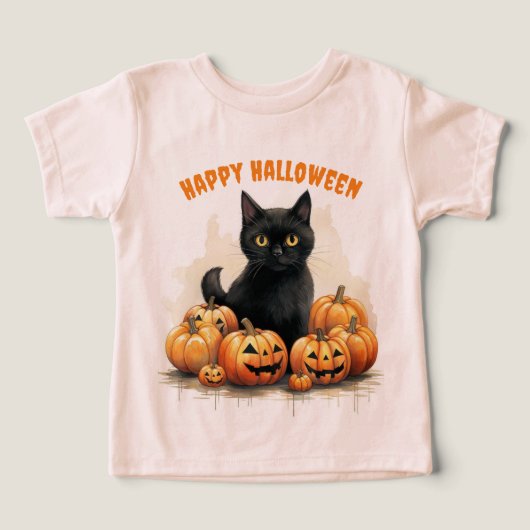 Halloween Cat met pompoenen (Design voorkant)