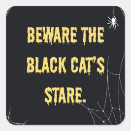 Halloween Cat Modern Vierkante Sticker