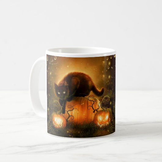 Halloween Cat Mok (Voorkant links)